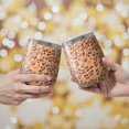 thumbnail image 2 of Leopard Print 12oz Stainless Steel Insulated Wine Tumbler with Lid and Straw – Double Wall Vacuum Mug for Hot & Cold Drinks, 304 Steel Interior, Sweat-Free Design, 2 of 5