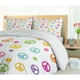 thumbnail image 5 of Ambesonne Colorful Duvet Cover Sets, Old Peace Sign, 2-King, Multicolor, 5 of 6