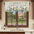 thumbnail image 6 of Happy Easter Curtain Valances for Windows, Kitchen Valance Window Treatments Panel 2 Pack, Green Blue Gnomes Bunny Flowers Striped Rod Pocket Short Curtains for Bathroom Bedroom 42 x 12 Inch, 6 of 8