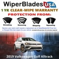 thumbnail image 2 of 2019 Volkswagen Golf Alltrack Beam Wiper Blades Wipers w/1yr Warranty (Set of 3) w/Rear Wiper, 2 of 5