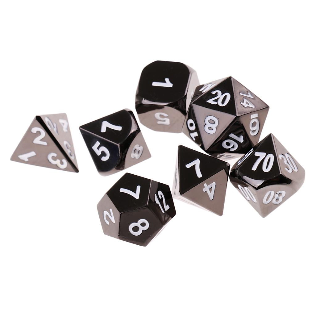 7Pcs D4-D20 Polyhedral Alloy Dice Set Role Palying Game Accessory for Adults 