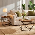 thumbnail image 2 of Parcus Set of 2 Round Nesting Tables, Modern Geometric Coffee Table with Hidden Storage, Movable Side End Tables for Living Room Organization & Style – Brown, 2 of 8