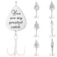 thumbnail image 2 of AYYUFE Letters Engraved Fishhook Pendant Key Holder Keyring Keychain Fathers Day Gift, 2 of 8