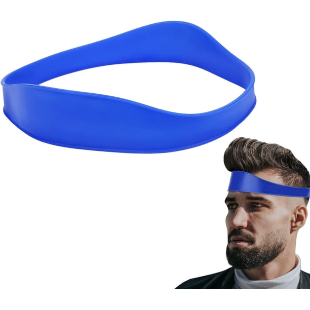 1 pieza de cinta de corte de pelo de silicona curvada familiar azul, cinta de corte de pelo de silicona curvada flexible, guía de corte de pelo, cinta de corte de pelo para hombres, corte de pelo de bricolaje para hombres ER