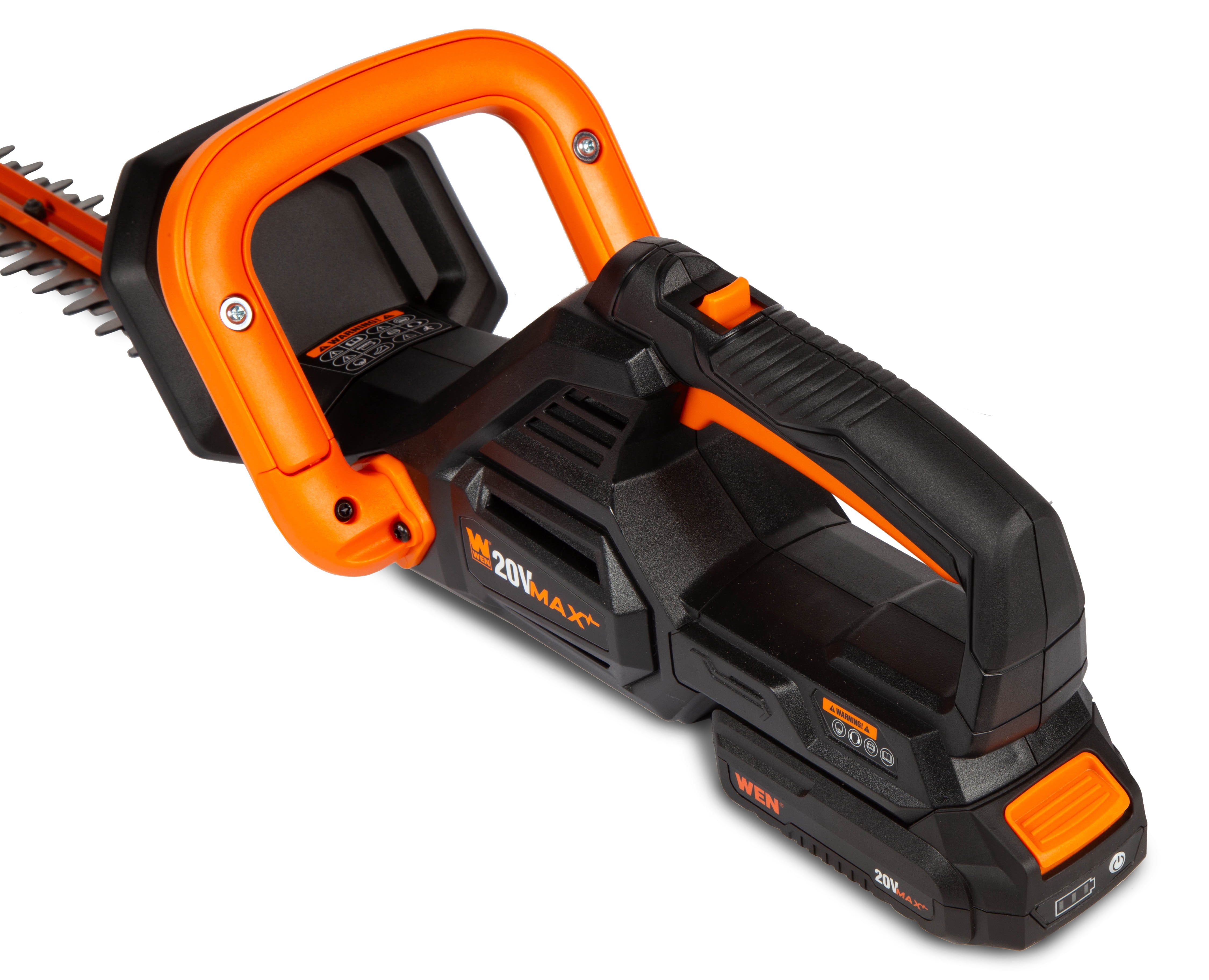 WEN 20V Max Cordless 20-Inch Hedge Trimmer with 2Ah Battery and Charger