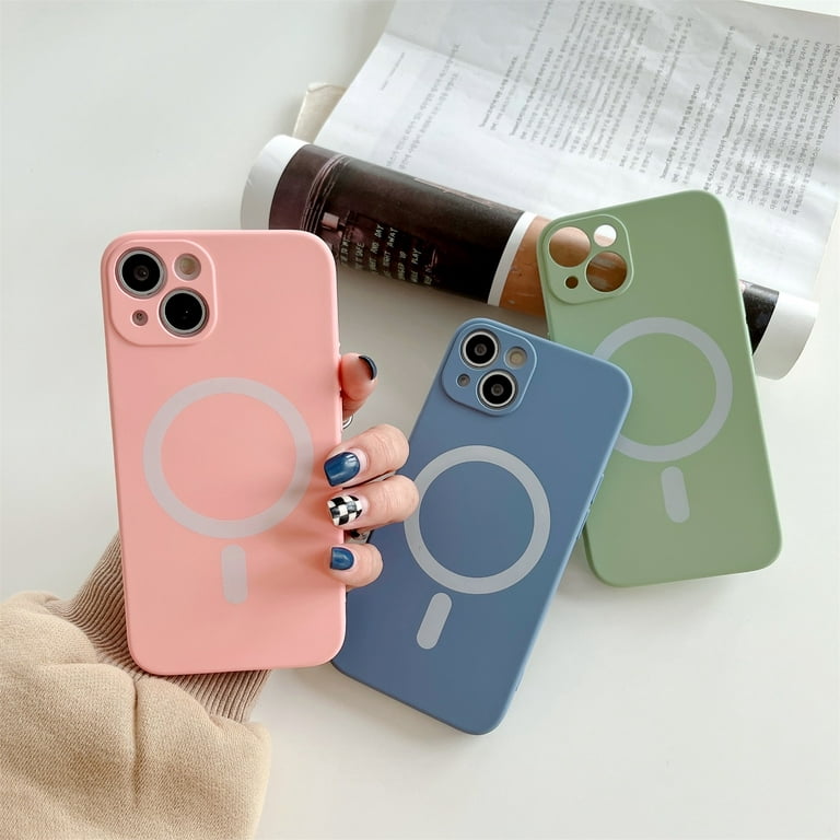 Magnetic For Wireless Charging Case For iPhone 14 13 Pro Max Soft Silicone  Cover