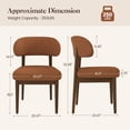 thumbnail image 2 of Hawsaiy Dining Chairs Set of 6, Upholstered Kitchen & Dining Room Chairs with Solid Wood Frame, Curved Back Side Chairs, Brown, 2 of 9