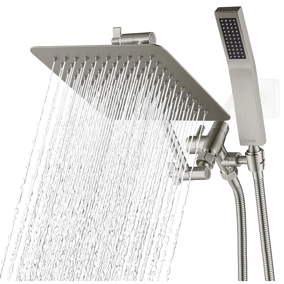 Cabezal de ducha Combo G-Promise, totalmente metálico, 20 cm, con brazo de extensión