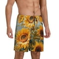 thumbnail image 2 of Sikiie Sunflower Field Art Mens Pajama Shorts, Lounge Pant, Men's shorts，Sleep Pj Shorts for Men-XX-Large, 2 of 6