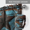 thumbnail image 6 of Texas Star Brown Farmhouse Short Window Curtain Valances, Vintage Farm Barn Blue Wooden Texture Rod Pocket Kitchen Valances for Living Room Bedroom Bathroom Cafe 42" x 18", 6 of 8