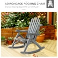 thumbnail image 4 of Outsunny Outdoor Adirondack Style Wooden Rocking Chair, Small, Gray, 4 of 8