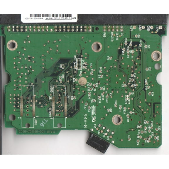 WD2500BB-55GUC0, 2061-701266-200 AJ, WD IDE 3.5 PCB