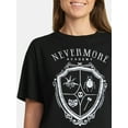 thumbnail image 3 of Wednesday, Juniors Graphic Short Sleeve Tee, Nevermore Icon, Sizes XXS-2XL, 3 of 5