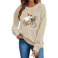 thumbnail image 6 of Womens Halloween Crewneck Sweatshirt Cute Ghost Spooky Tops Womens Halloween Sweatshirt, Vintage Witch Graphic, Oversized Sweatshirt, Long Sleeve Pullover, Casual Fashion, Fall Tops, 6 of 7