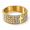 Gold, variant on Men’s Stainless Steel Cross Ring, Multi-Row Clear Accent Statement Band with Broad Front Profile, US Sizes 7-12, Bold Style, Gift for Him