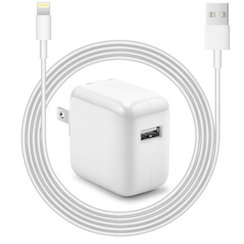 iPad Charger iPhone Charger-Apple MFi Certified-12W USB Wall Charger Foldable Portable Travel Plug with USB Charging Cable Compatible with iPhone, iPad, iPad Mini, iPad Air 1/2/3, Airpod iPad Charger
