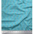 thumbnail image 1 of Soimoi Blue polyester Crepe Fabric Blueberry Leaves Print Sewing Fabric Yard 42 Inch Wide, 1 of 3