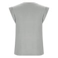 thumbnail image 5 of Mrat Graphic Tank Tops for Women Womens Solid Color Sleeveless V-Neck Sleeveless Sling Tops Blouse S-345 Gray L, 5 of 6