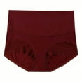thumbnail image 4 of Seamless Underwear for Women Cotton Women High Waisted Hip Lifting Abdominal Tightening and Seamless Waistband Pants Women's Underwear and Bras Wine XXL, 4 of 5