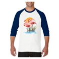 thumbnail image 1 of MmF - Mens Raglan Sleeve Baseball T-Shirts, up to Size 3XL - Flamingo, 1 of 4