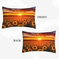 thumbnail image 2 of Sikiie Sunset Golden Sunflower Field Print Plush Pillow Cover, Wrinkle-proof and Stain-resistant Pillow Protector without Pillow Core, Home Decoration-14"x20", 2 of 6