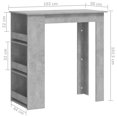 thumbnail image 5 of vidaXL Bar Table with Storage Rack Concrete Grey 102x50x103.5 cm, 5 of 5