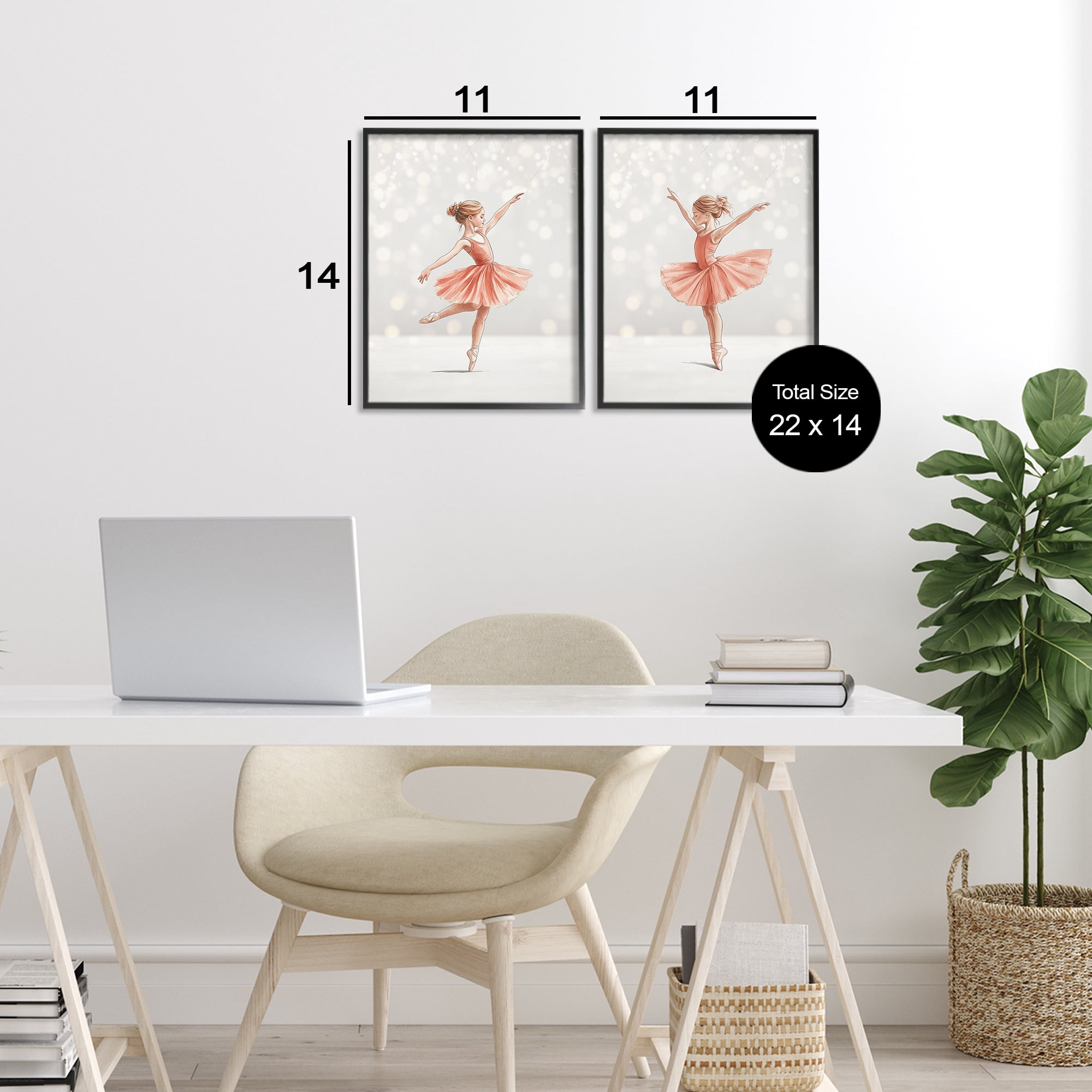 Stupell Industries Dancers In The Light 2 Piece Black Framed Giclee Art Set, design by Christine Simpson Art