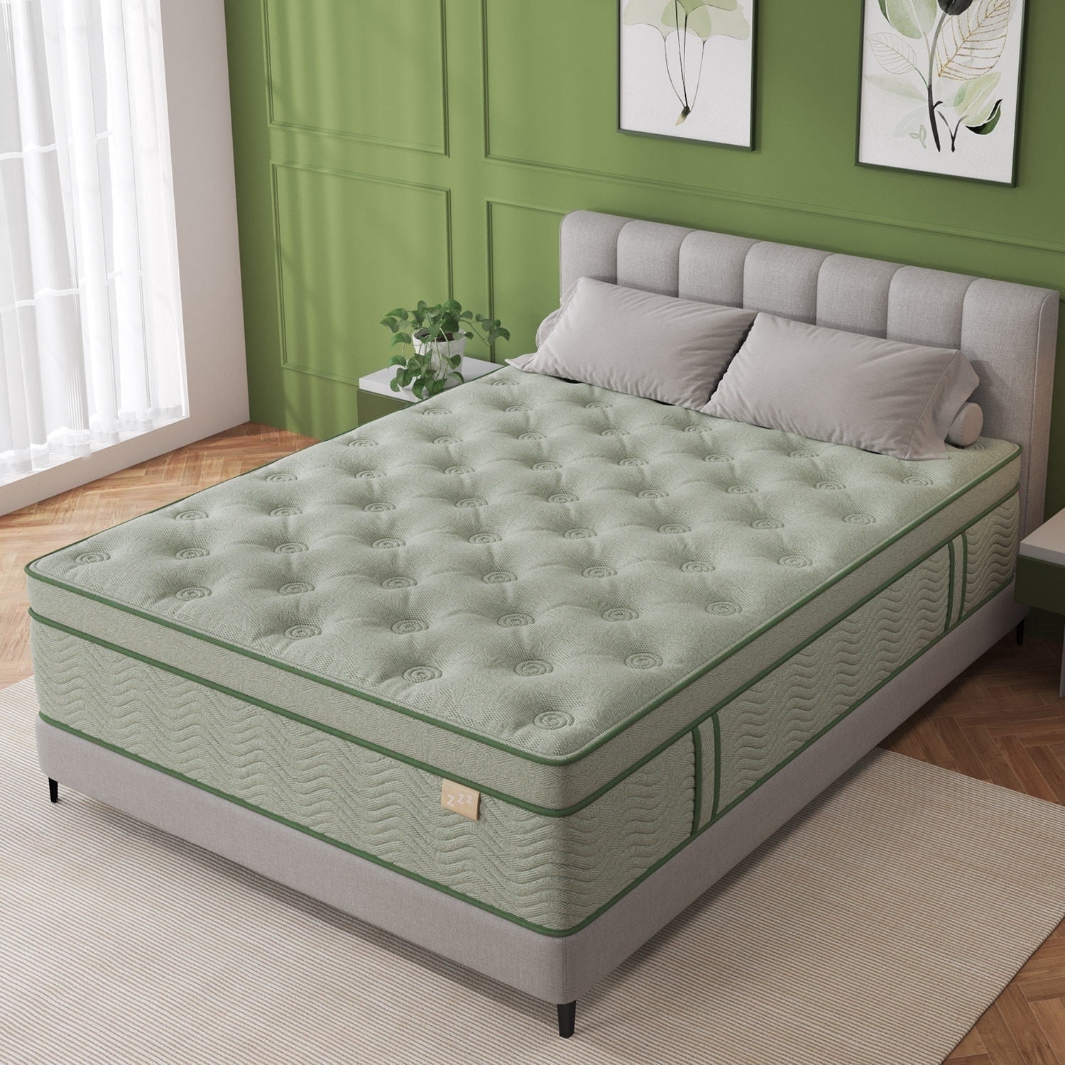 Viscountess Queen Mattress 12 inch with Gel Memory Foam Medium Firm Euro Top Hybrid Mattress Queen Size in a Box,Adult