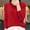 Red, variant on Juslio Women Sweaters Pullovers Sweaters Solid V Neck Knit Fashion Blue