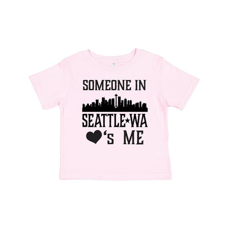 

Inktastic Seattle Washington Someone Loves Me Skyline Gift Toddler Boy or Toddler Girl T-Shirt