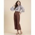 thumbnail image 3 of Moomaya Solid Cotton Trousers For Women, Elastic Waist Pajama Pants, 3 of 8