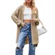 thumbnail image 3 of Cárdigan de Mujer, Estilo Oversize, Abierto por Delante Caqui M, 3 of 10