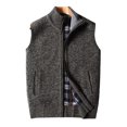 thumbnail image 1 of Mens Suit Vest Full Zip Comfortable Sweater Soft Sleeveless Costume Waistcoat, 1 of 8
