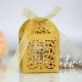 thumbnail image 4 of Yingyy 50 Pieces Gift Boxes Snack Chocolate Cookie Package Holder Paper Decorative Atmospheres Packing Ribbon Hollow Container Gold, 4 of 8