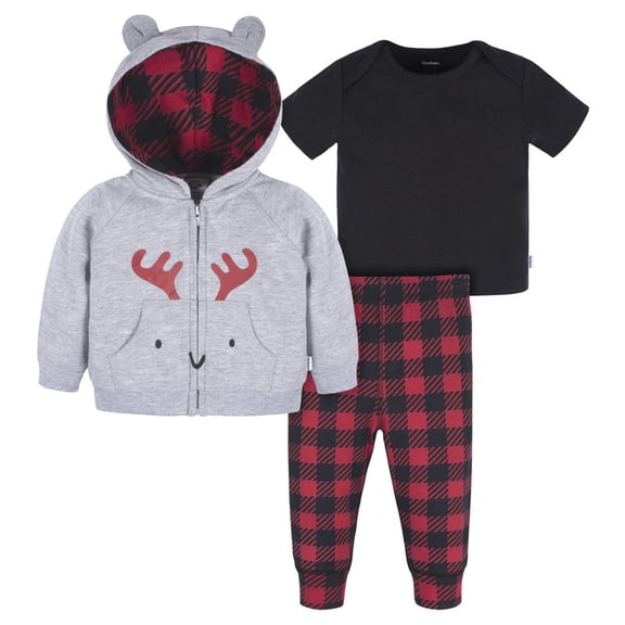 Set Playera, Sudadera con Capucha y Pantalón Gerber 6-9 Meses