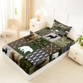 thumbnail image 4 of Castle Fairy Rustic Bear Deer Twin Sheets 3pcs,Vintage Camo Animal Bedding,Olive Tan Cream,1 Fitted Sheet, 1 Flat Sheet and 1 Pillowcase, 4 of 6