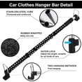 thumbnail image 4 of UEGHNS Car Clothes Hanger Bar, Clothes Rack for Car Telescopic Adjustable 34-54inch Heavy Duty Car Clothes Rack Suitable For Cars Trucks SUVs RVs Toad Trippers RVs. (34-54inch), 4 of 8