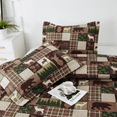 thumbnail image 4 of Green Essen Rustic Quilt Sets King Size Moose Bear Bedding Reversible Microfiber Bedspread Plaid Coverlet Cabin Decor, 4 of 7