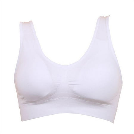 

JANDEL Breathable Underwear Sport Yoga Bras Lovely Young Size S-3XL Outdoor Women Seamless Solid Bra Fitness Bras Tops white 3XL