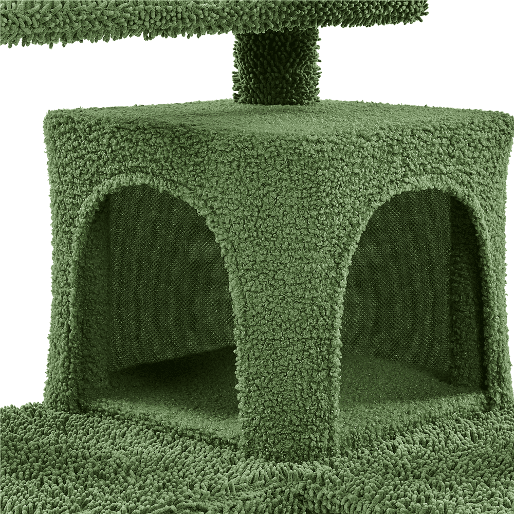 Alden Design 54″ H Cactus Cat Tree with 2 Condos & Scratching Posts, Green/Brown