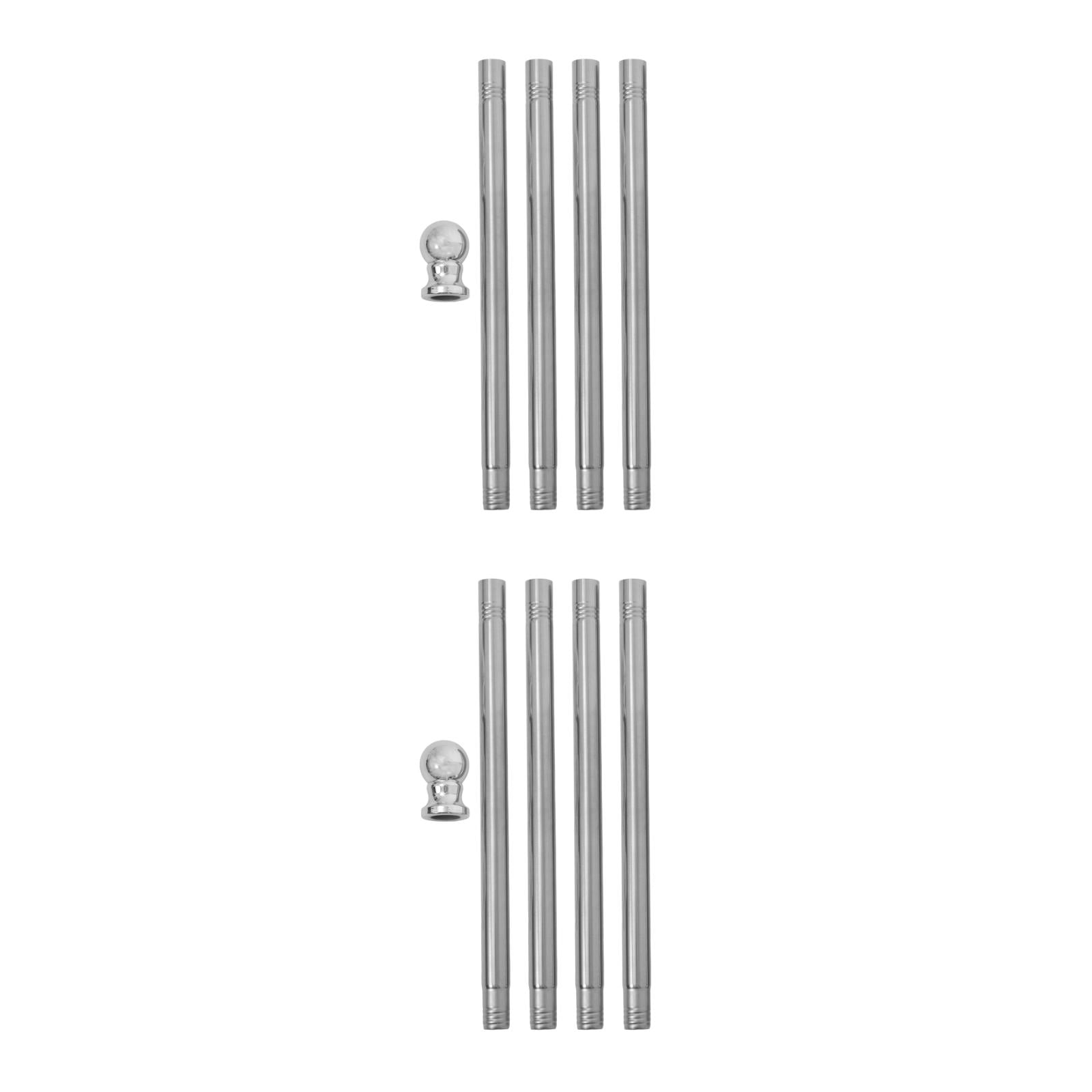 Worgeous 2pcs Stainless Steel Flagpole for Patio, Porch Flag Holder Adjustable Flagpole Heavy Duty Garden Flagpole for Outside House Garden Yard Accessories Silver