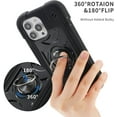 thumbnail image 6 of Compatible with iPhone 13 Pro Max Case 6.7 Inch with Ring Stand, Heavy-Duty Military Grade Shockproof Phone Cover with Magnetic Car Mount for iPhone 13 Pro Max. (Black), 6 of 12