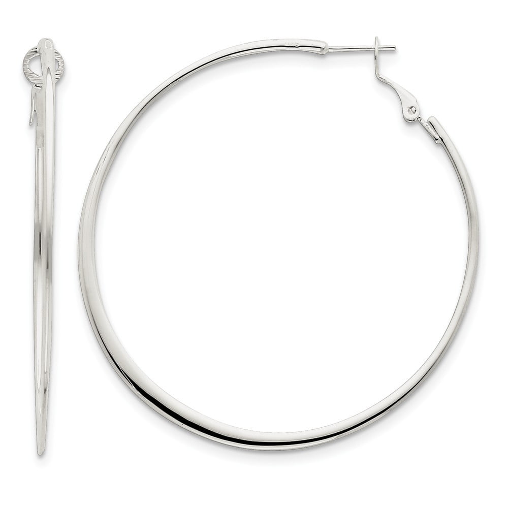 Sterling Silver Hoop Earrings - 9.8 Grams - Measures 59x57mm Wide ...