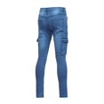 thumbnail image 4 of Pxiakgy jeans for men Mens Stretch Denim Pant Distressed Ripped Freyed Slim Fit Pocket Jeans Trousers Men Jeans Blue + M, 4 of 8