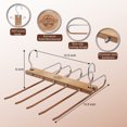 thumbnail image 2 of Altai Republic European Beechwood Pants Hangers Space Saving ,5 in 1 Trouser hanger Scarf hanger Jean hanger for closet, Multi Hanger, Magic Hanger, Wardrobe Clothes Hanger Holder (Natural), 2 of 5