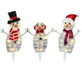 thumbnail image 2 of FastXmas 3 Pieces Lighte Up Cute Snowman Christmas Decoration, 2D-Flat Acrylic Christmas Snowman with LED Light Ornaments Set for Indoor Outdoor Front Yard Patio Garden Decorations, 2 of 8