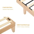 thumbnail image 2 of Ourlova King Size Bohemian Platform Bed Frame with Rattan Storage Headboard Adjustable LED Lights Solid Wood Support No Box Spring Needed Noise Free, 2 of 8