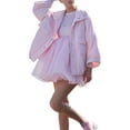 thumbnail image 2 of xiaxaixu Robe d'Été Bouffante pour Femme, Robe Courte une-Pièce à Encolure Carrée et Manches Bouffantes Unie pour Dames, Rose/violet/jaune, 2 of 9