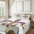 thumbnail image 3 of Ambesonne Fleur De Lis Fitted & Top Sheet Set with Shams, Medieval, Yellow Purple, 3 of 8