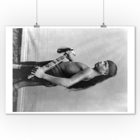 Dyak Man in Singapore with Weapon Photograph (9x12 Art Print, Wall Decor Travel Poster)